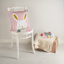 Load image into Gallery viewer, Stripy Bunny Pink Cushion Cover