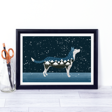 Load image into Gallery viewer, Snow Dog Art Print