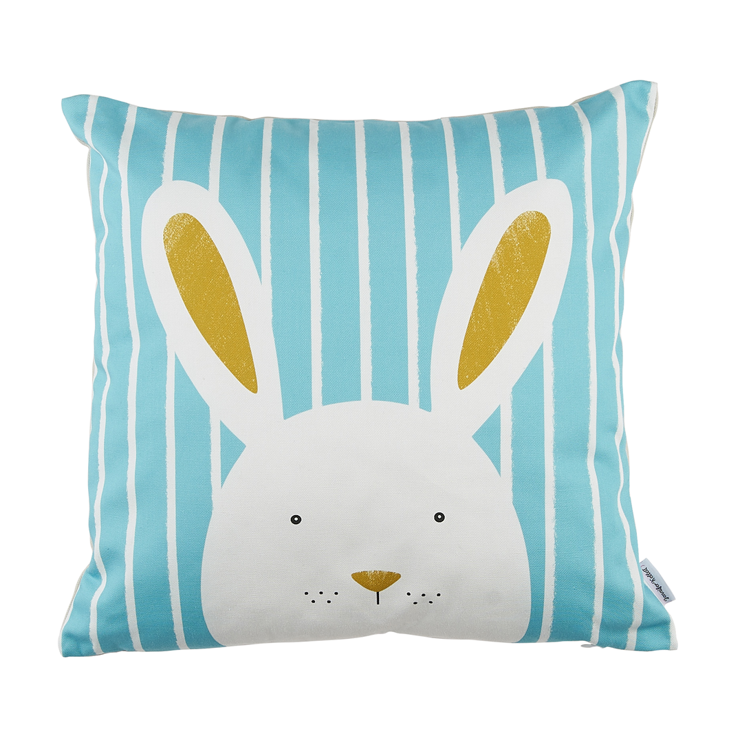 Stripy Bunny Blue Cushion Cover