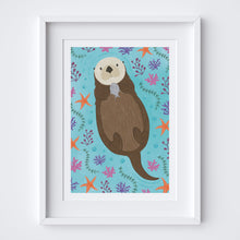 Load image into Gallery viewer, Floating Otter Art Print