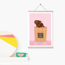 Load image into Gallery viewer, Happy Capybara Pink Art Print