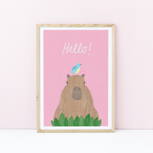 Load image into Gallery viewer, Hello Capybara Art Print