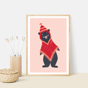 Peruvian Bear Boy Art Print