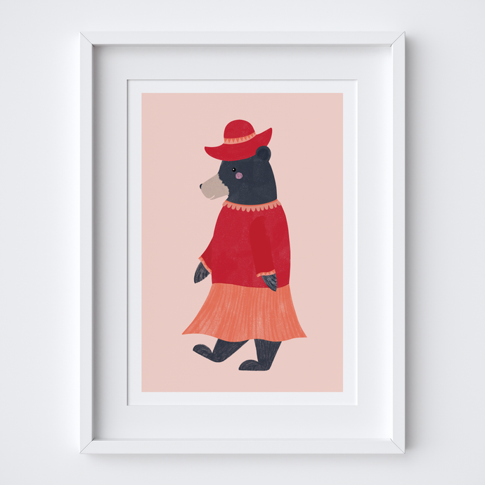 Peruvian Bear Girl Art Print