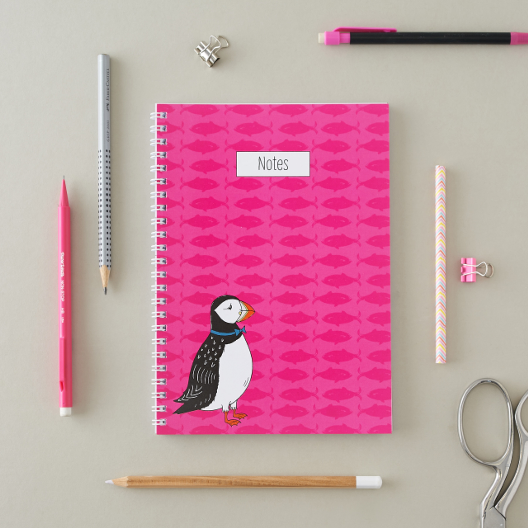 Perky Puffin A5 Notebook