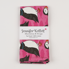 Load image into Gallery viewer, Perky Puffin Tea Towel