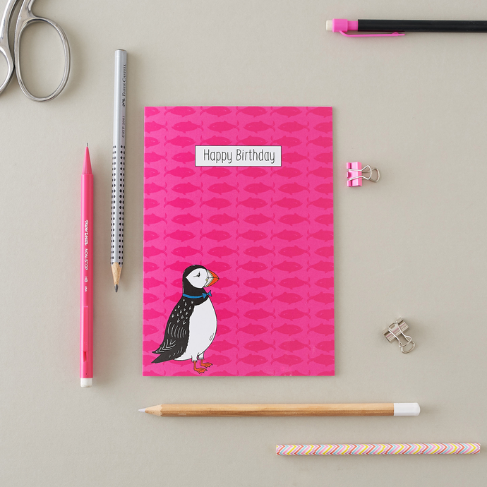 Perky Puffin Birthday Card