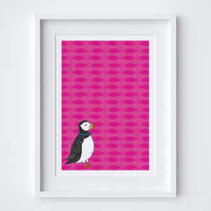 Perky Puffin Art Print