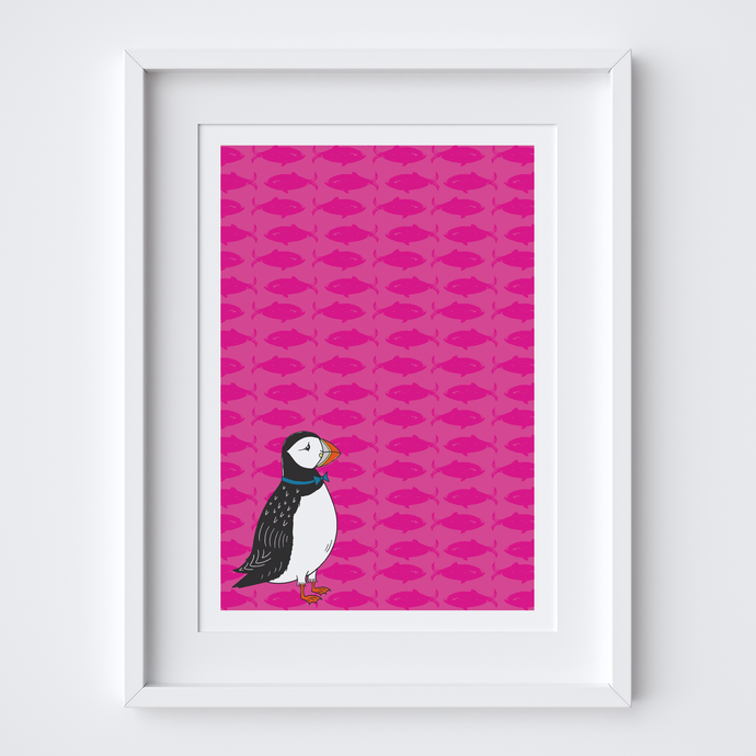 Perky Puffin Art Print