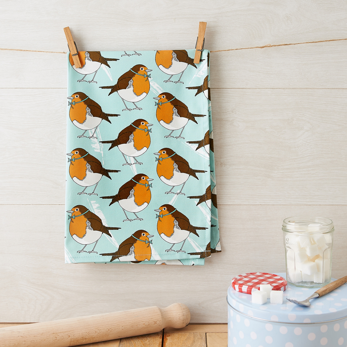 Dapper Robin Tea Towel