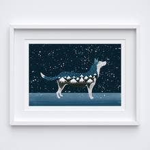 Load image into Gallery viewer, Snow Dog Art Print