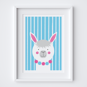 Stripy Alpaca Art Print